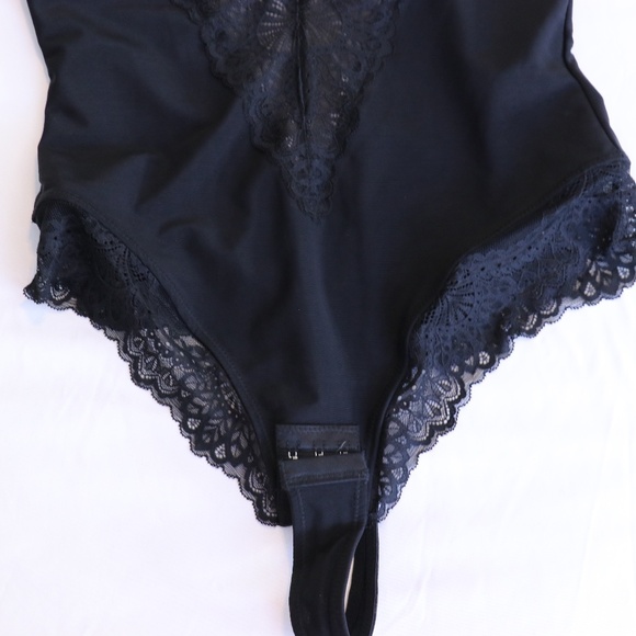 Popilush Shapewear Lace Deep V-Neck Sculpting Thong Bodysuit NWOT Large - Picture 3 of 9